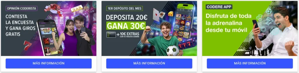 Codere Casino mejores códigos promocionales